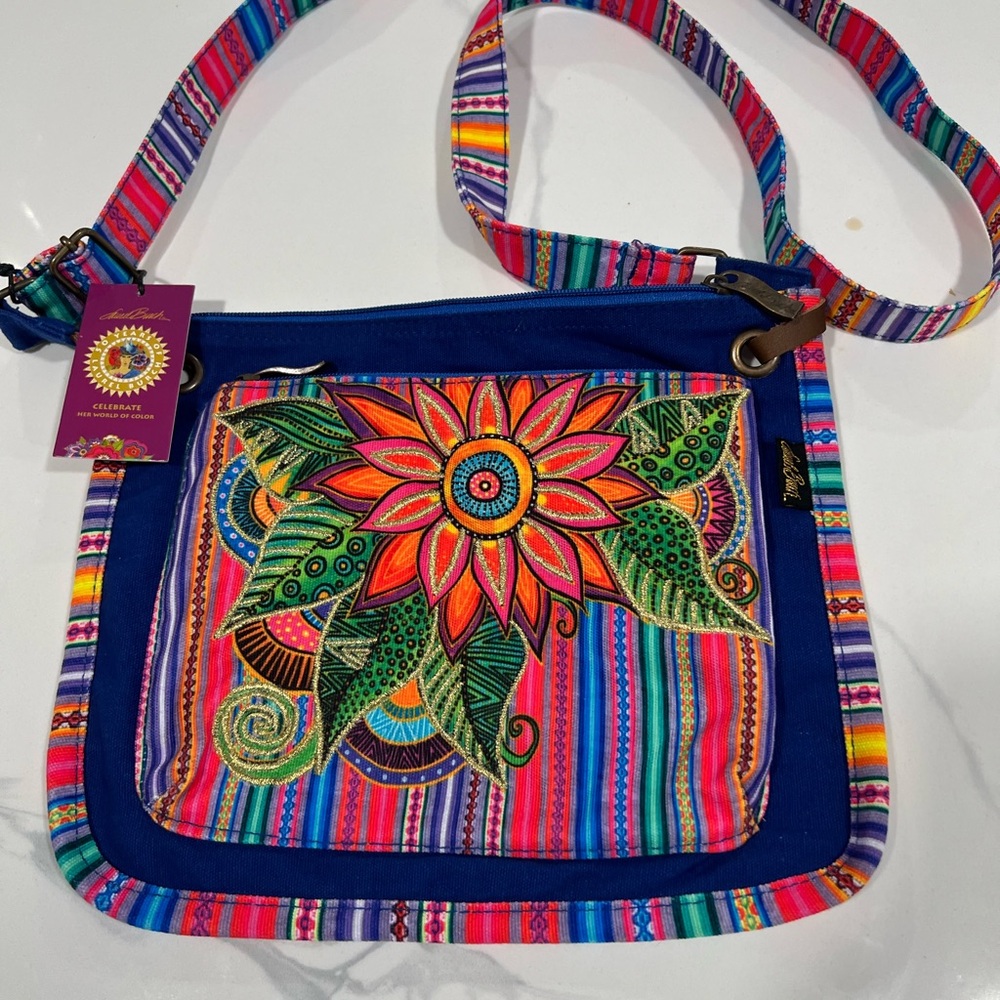 NWT Laurel Burch Fleur Del Sol Crossbody Bag, beautiful!!🩷